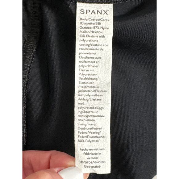 SPANX High Rise Faux Leather Shine Black Leggings Size Medium - Picture 8 of 13